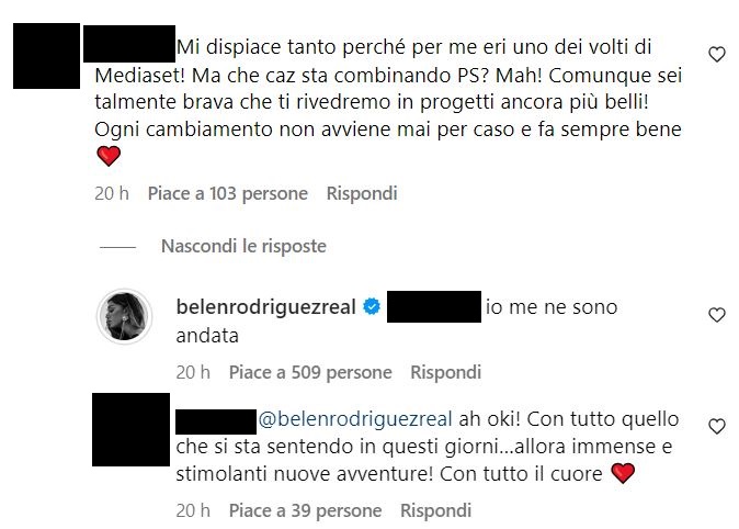 Il commento di Belén Rodriguez